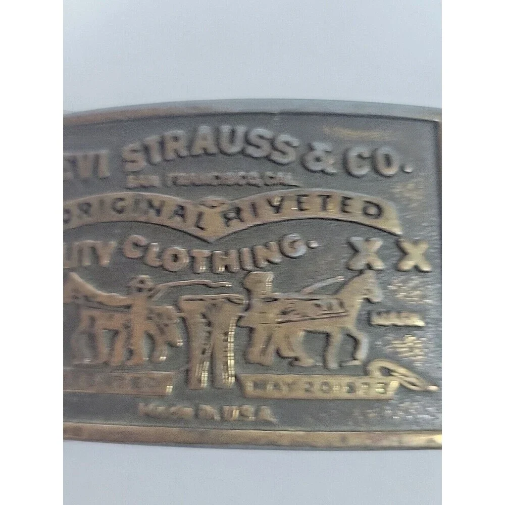 Levi Strauss & Co Original Riveted Quality Clothing XX Metal Belt Buckle Vintage
